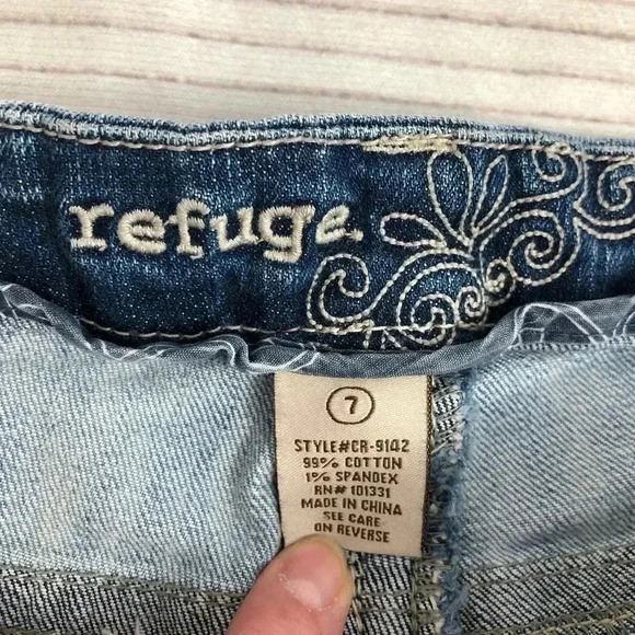 Refuge Light Washed Blue Jeans Sz 7 - Picture 7 of 8